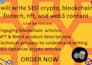 write SEO crypto, blockchain, fintech, nft, and web3 content